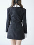 Asymmetry buckle tweed dress